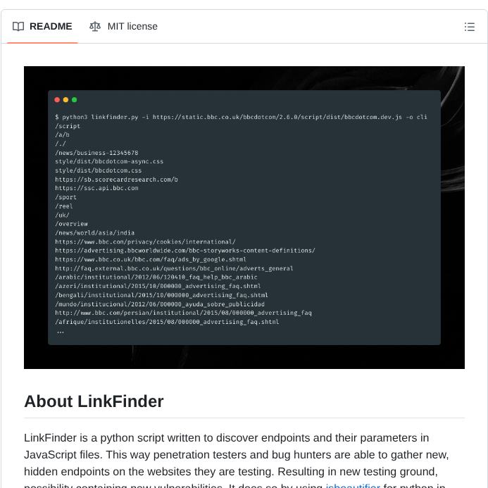 Gerbenjavado Linkfinder screenshot