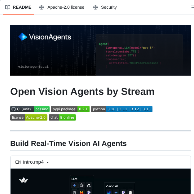 Getstream Vision Agents screenshot