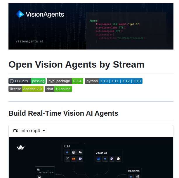 Getstream Vision Agents screenshot