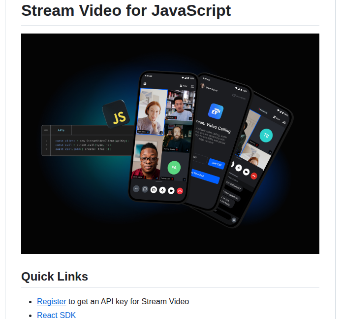 Getstream Stream Video Js screenshot