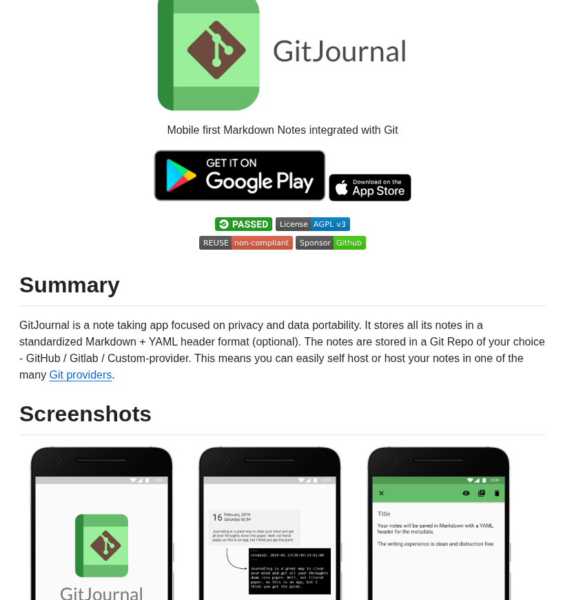 Gitjournal Gitjournal screenshot