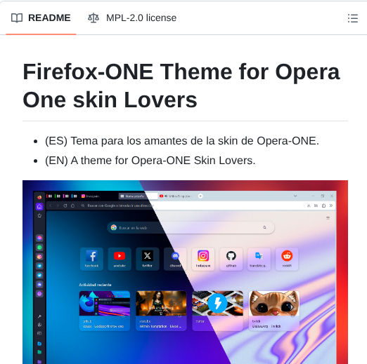 Godiesc Firefox One screenshot