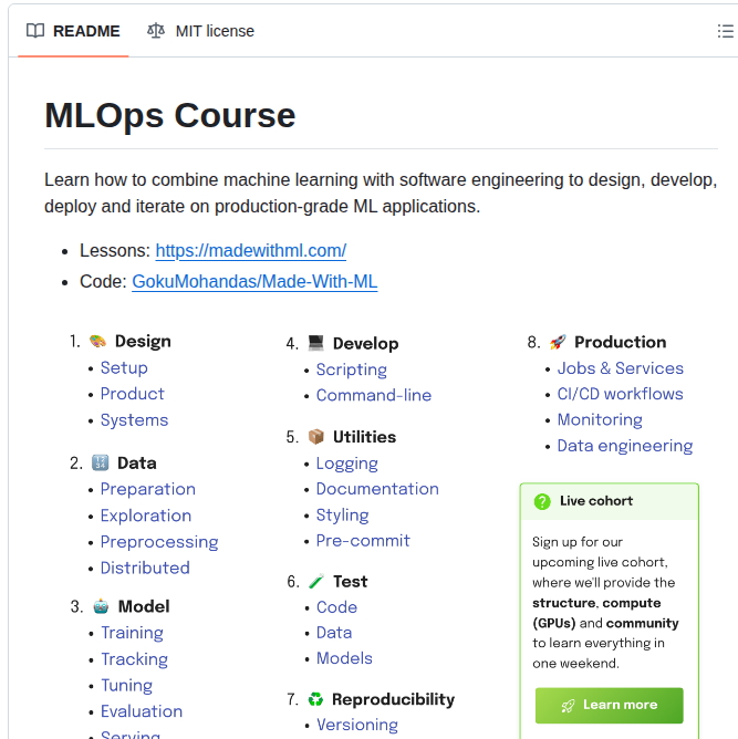 Gokumohandas Mlops Course screenshot