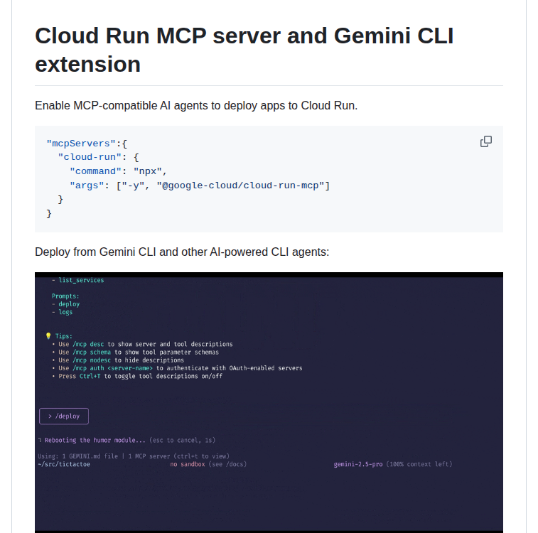 Googlecloudplatform Cloud Run Mcp screenshot