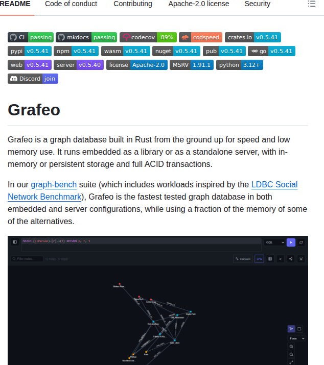 Grafeodb Grafeo screenshot