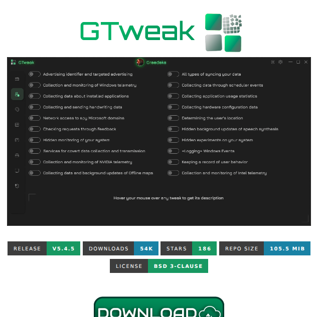 Greedeks Gtweak screenshot