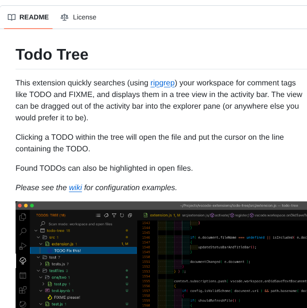 Gruntfuggly Todo Tree screenshot