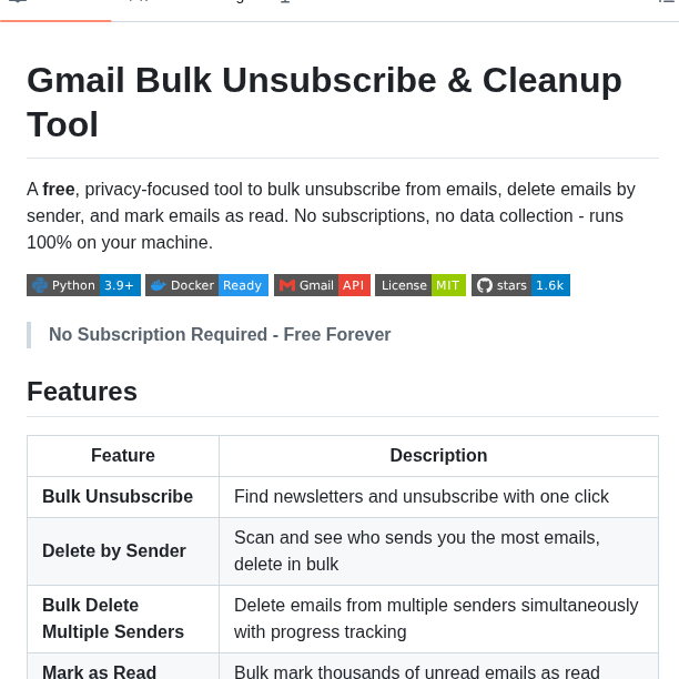 Gururagavendra Gmail Cleaner screenshot