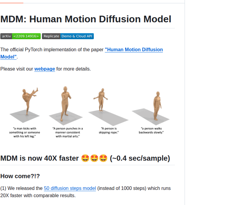 Guytevet Motion Diffusion Model screenshot