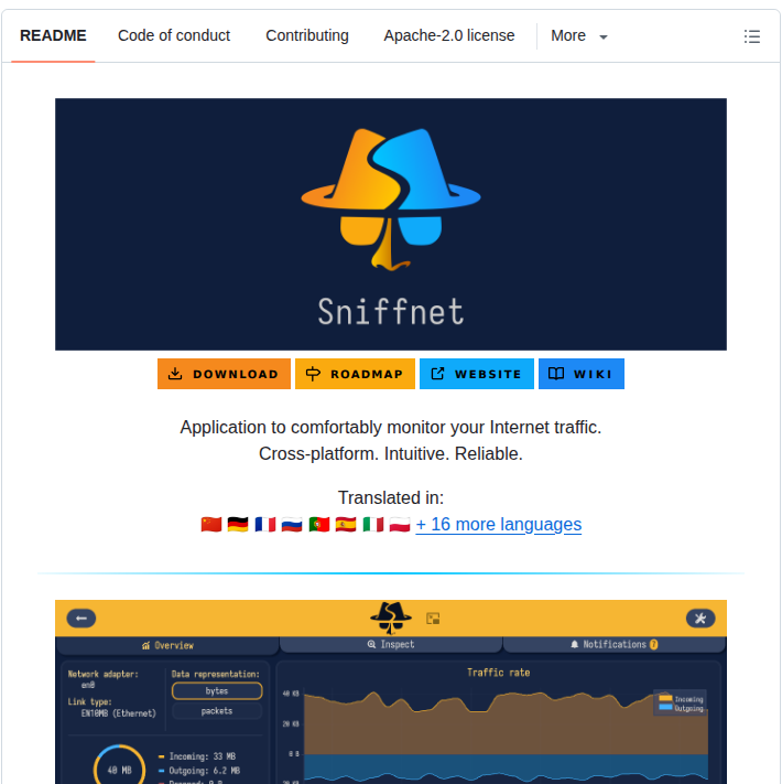 Gyulyvgc Sniffnet screenshot