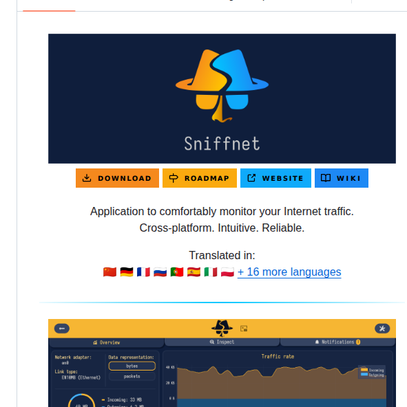 Gyulyvgc Sniffnet screenshot