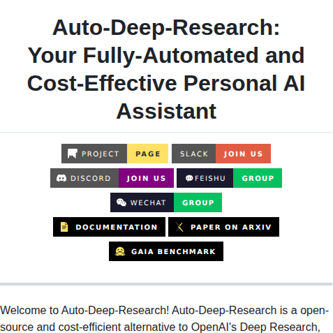 Hkuds Auto Deep Research screenshot
