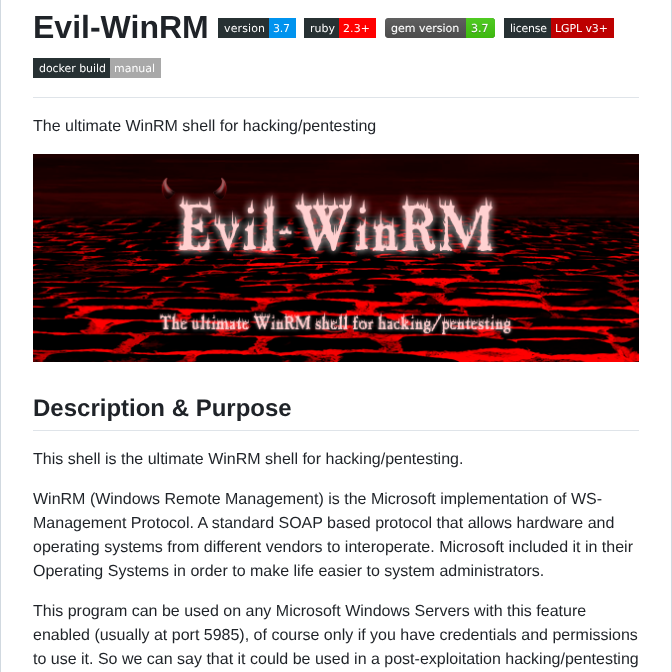 Hackplayers Evil Winrm screenshot