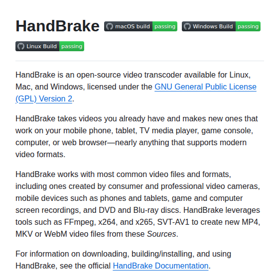 Handbrake Handbrake screenshot
