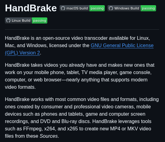 Handbrake Handbrake screenshot