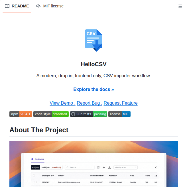 Hellocsv Hellocsv screenshot