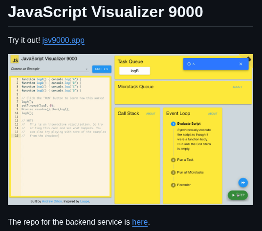 Hopding Js Visualizer 9000 Client screenshot