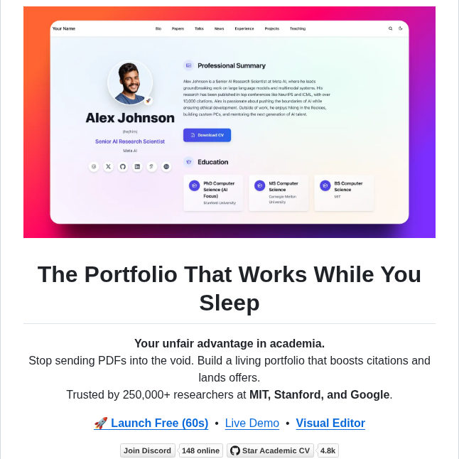 Hugoblox Theme Academic Cv screenshot