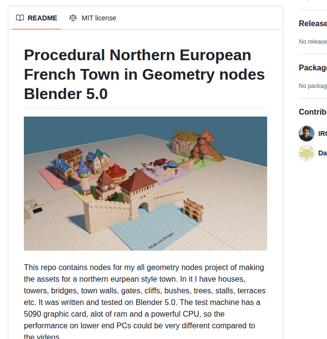 Ircss Blender Geometry Node French Houses screenshot