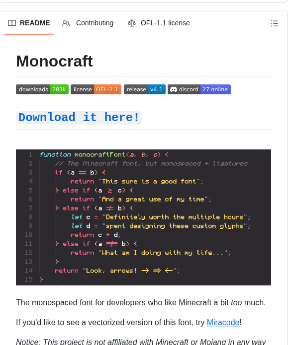 Idreesinc Monocraft screenshot