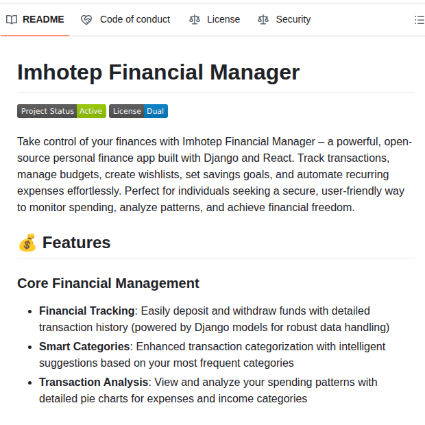Imhotep Tech Imhotep_finance screenshot
