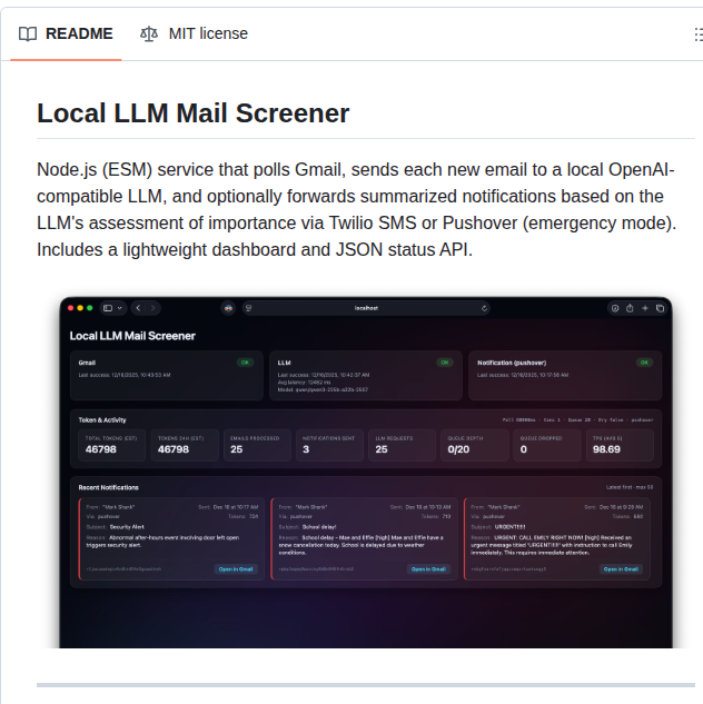 Ingeniousidiocy Localllmmailscreener screenshot