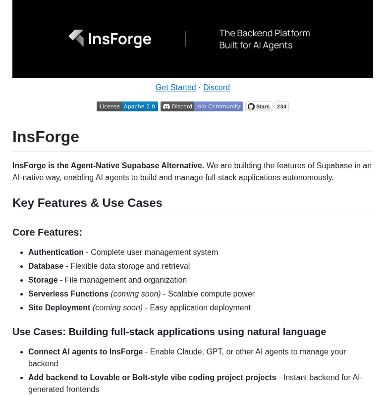 Insforge Insforge screenshot