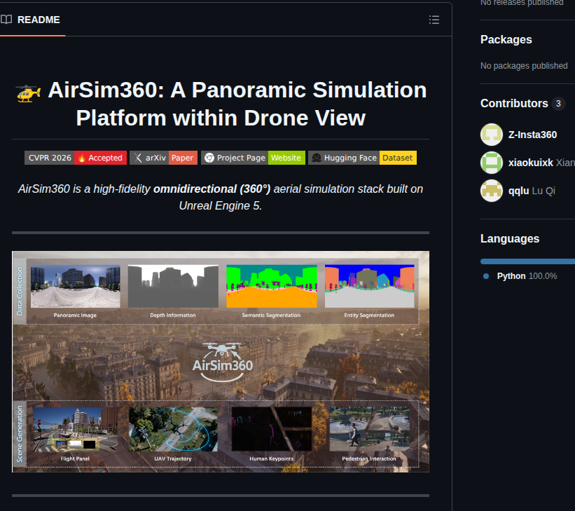 Insta360 Research Team Airsim360 screenshot