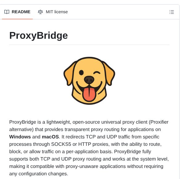 Interceptsuite Proxybridge screenshot