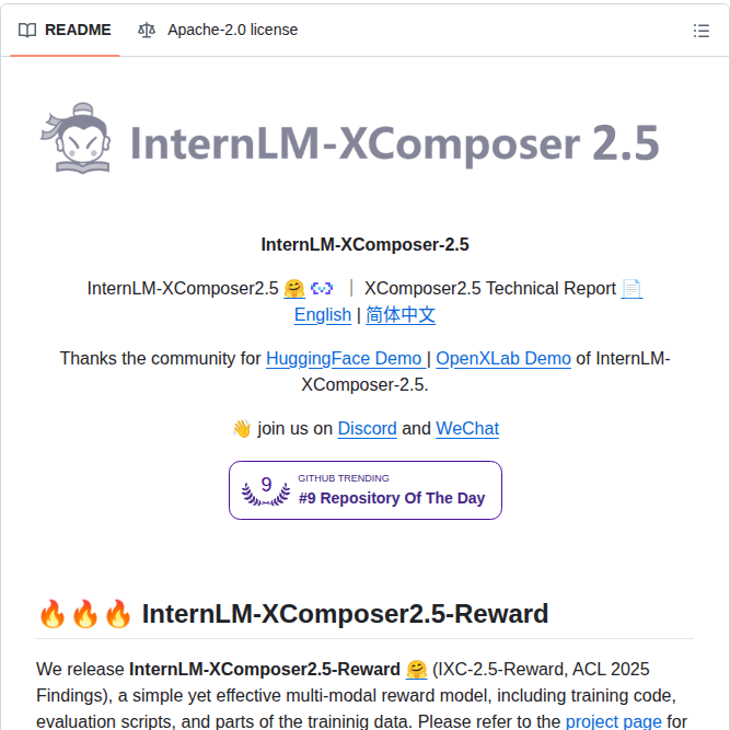 Internlm Internlm Xcomposer screenshot