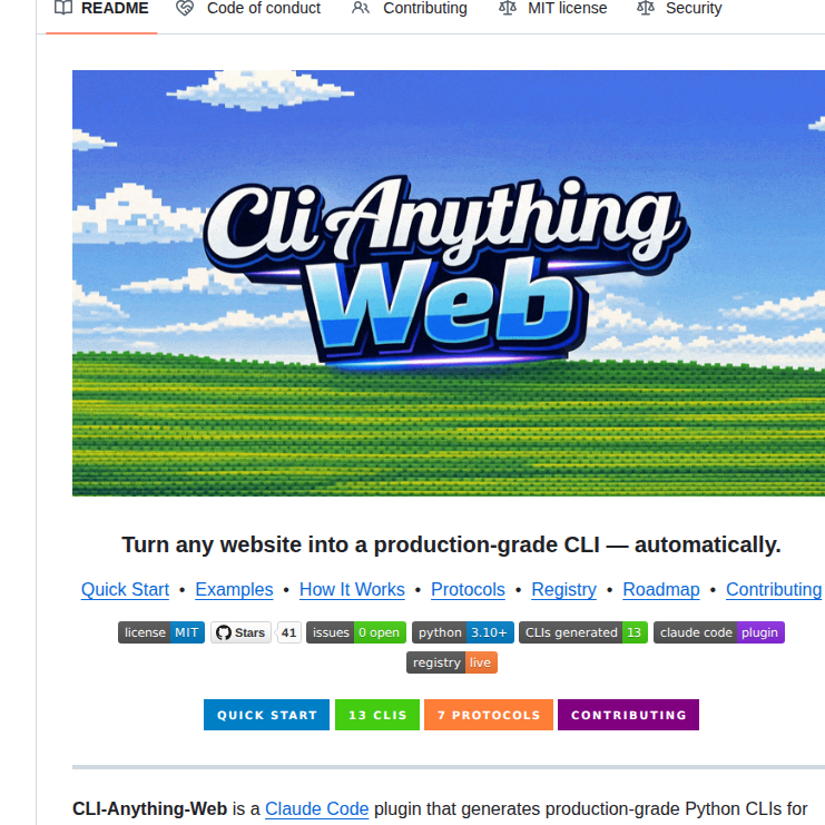 Itamarzand88 Cli Anything Web screenshot