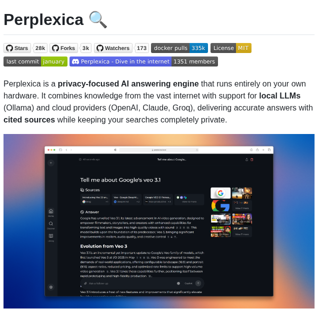 Itzcrazykns Perplexica screenshot