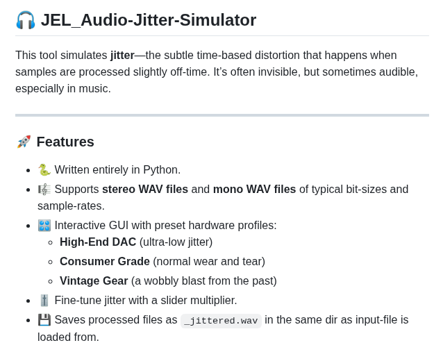 Jelstudio Jel_audio Jitter Simulator screenshot