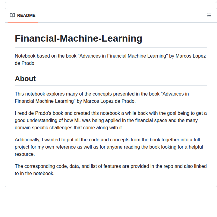 Jackbrady Financial Machine Learning screenshot