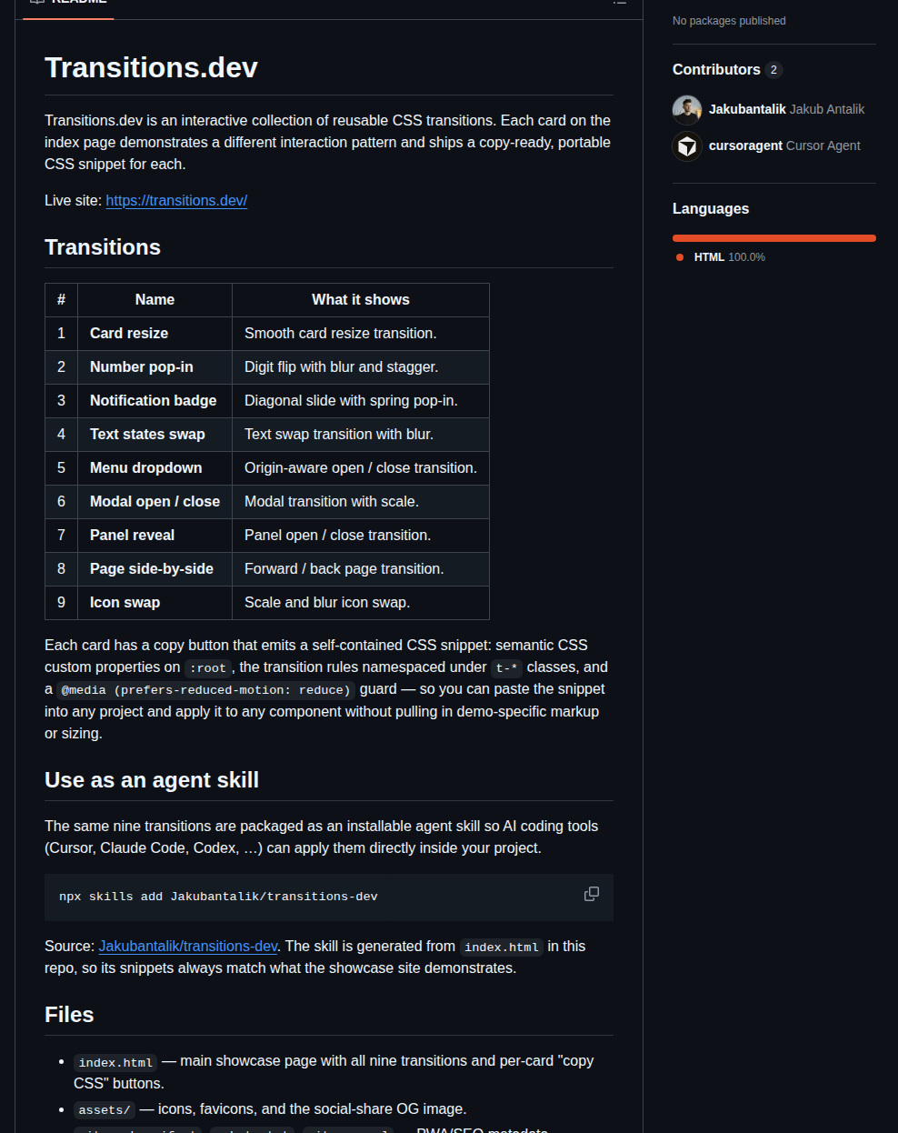 Jakubantalik Transitions.dev screenshot