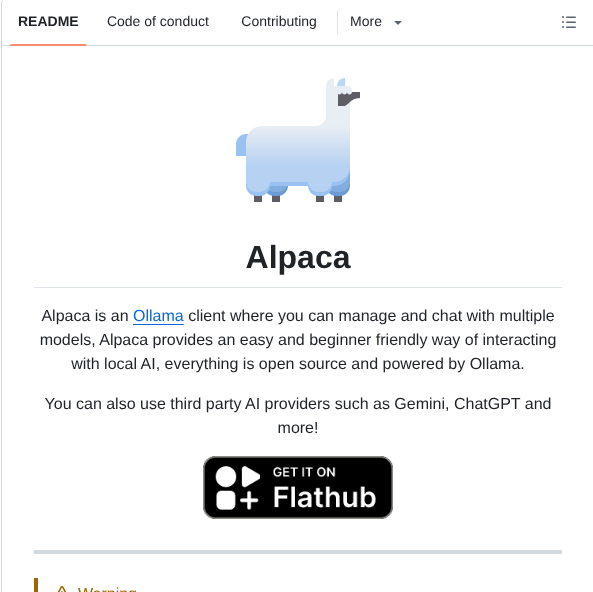 Jeffser Alpaca screenshot