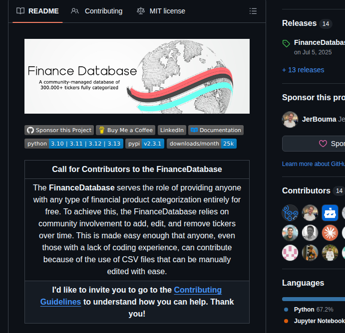 Jerbouma Financedatabase screenshot