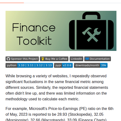 Jerbouma Financetoolkit screenshot