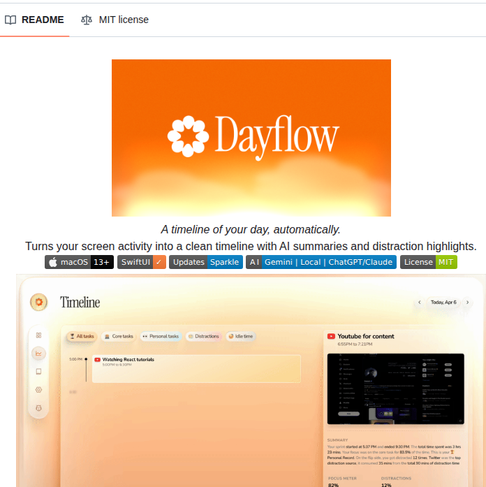 Jerryzliu Dayflow screenshot