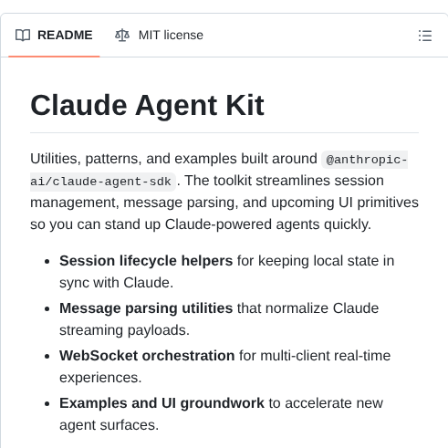 Jimliu Claude Agent Kit screenshot