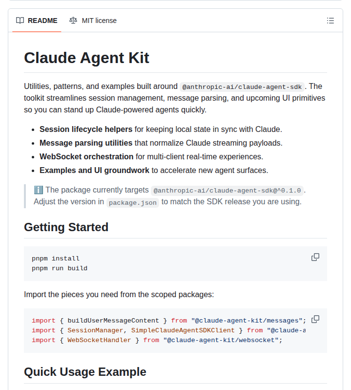 Jimliu Claude Agent Kit screenshot