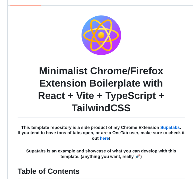 Johnbra Vite Web Extension screenshot