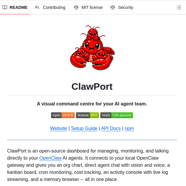 Johnriceml Clawport Ui screenshot