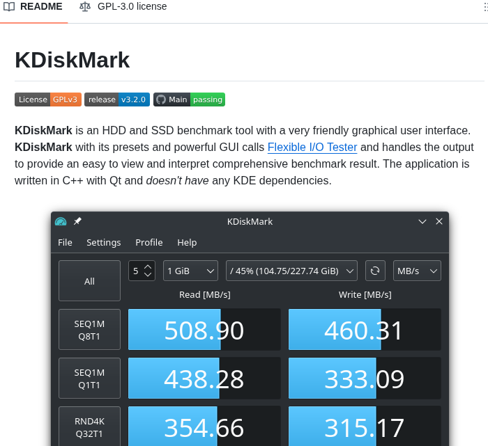 Jonmagon Kdiskmark screenshot