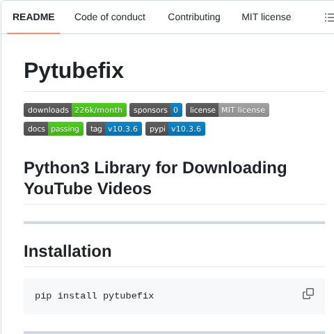 Juanbindez Pytubefix screenshot