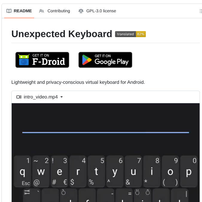 Julow Unexpected Keyboard screenshot