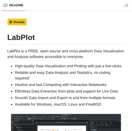 Kde Labplot screenshot