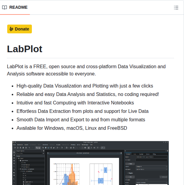 Kde Labplot screenshot