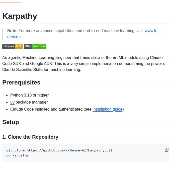 K Dense Ai Karpathy screenshot