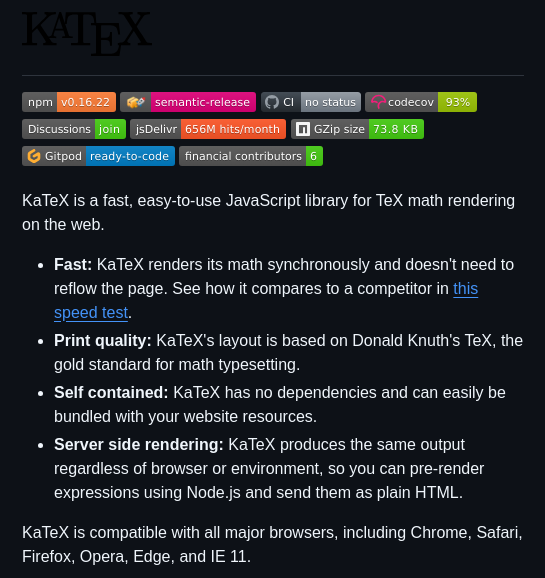 Katex Katex screenshot